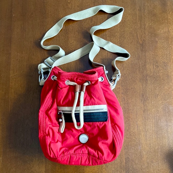Kipling Red Drawstring Backpack Purse - Picture 2 of 4